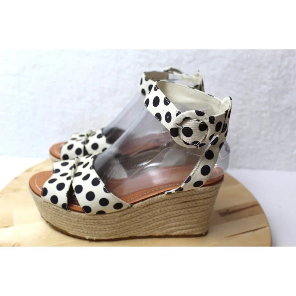 Alice Olivia Sandal Heels Womens Size 7.5 Buckle Polka Dot Designer Spring_3